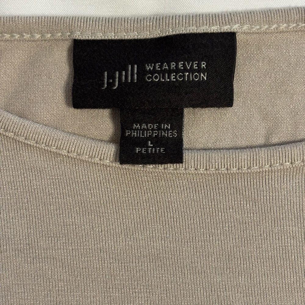 J. Jill Wearever Collection L Petite Taupe Knit Tunic - Picture 2 of 8